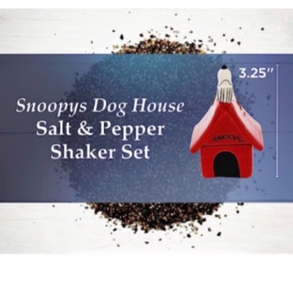 Peanuts Snoopy Kitchen Set Salt Pepper Shakers with Spoon Rest Ceramic Bundle - Picture 12 of 15